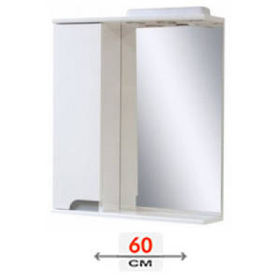 Дзеркало 600х730 Сімпл біле ЛЕД праве ДЗ1760 10103