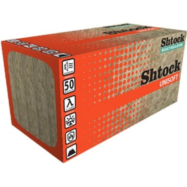 Плита мінераловатна SHTOCK Unisoft (EKOBOARD) 10см (0.72 м2 ) 4штук-пачка 12068 Україна