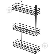 Поличка  в ванну 25см. чорна  3-ярусна пряма  ПП-25323 151522 Україна