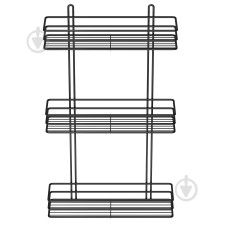 Поличка  в ванну чорна  3-ярусна 35см пряма  ПП 35333 71004 Україна