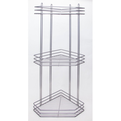 Поличка  в ванну хром 3-ярусна 25см  кут ПВ-25332 Україна