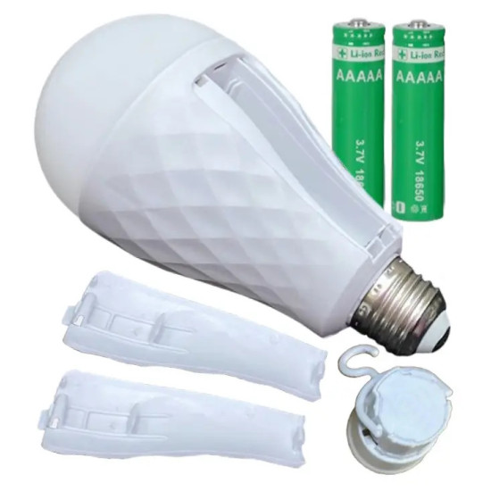 Лампа LED Акумуляторна 20W 6500K E27 (2 акум.) 87706