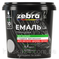 Емаль акрілова 0.7кг 16 світло-сіра  ЗЕБРА 33925 ЗІП Україна