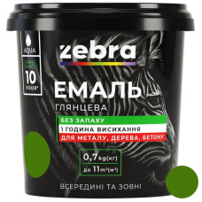 Емаль акрілова 0.7кг 34 світло-зелена  ЗЕБРА 33672 ЗІП Україна