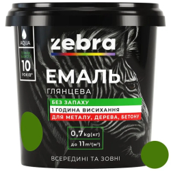 Емаль акрілова 0.7кг 34 світло-зелена  ЗЕБРА 33672 ЗІП Україна
