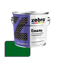 Емаль антикорозійна 3в1 зелена Кольчуга 33146 Zebra 0.7л(р)