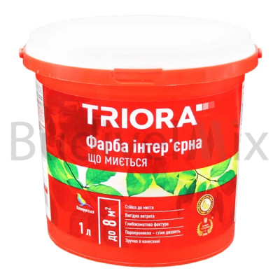 Фарба в/е Тріора інтер'єрна 1.4кг що миється 33153 ЗІП Україна 1л(р)