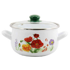 Каструля емаль 5.7л Мак зелений 152417