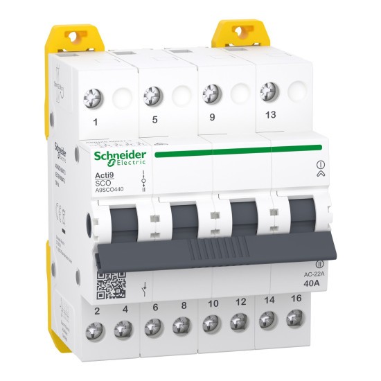 Перемикач трьохпозиційний Schneider Acti9 4P 40A 415 В (A9SCO440) 81073