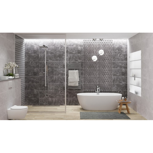 Плитка керамічна Тенеза темна GREY GLOSSY 29.7х60см (0.1782м2) 19528