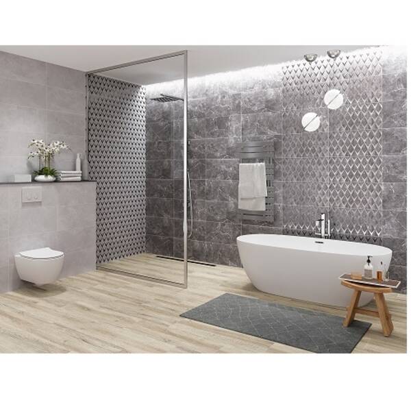 Плитка керамічна Тенеза темна GREY GLOSSY 29.7х60см (0.1782м2) 19528