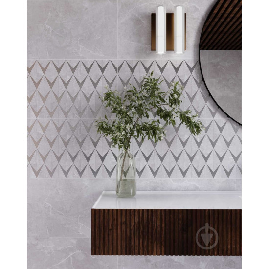 Плитка керамічна Тенеза світла LIGHT GREY GLOSSY 29.7х60см (0.1782м2) 19529