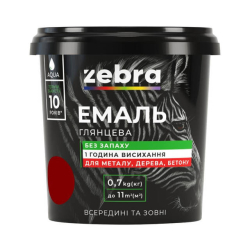Емаль акрілова 0.7кг 76 темно-вишневий  ЗЕБРА 33676 ЗІП Україна