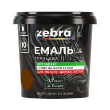 Емаль акрілова 0.7кг 88 темно-коричневий ЗЕБРА 33677 ЗІП Україна
