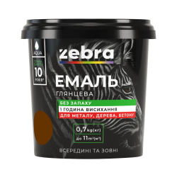 Емаль акрілова 0.7кг 88 темно-коричневий ЗЕБРА 33677 ЗІП Україна