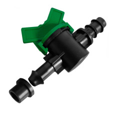 Крапельний полив -  старт-конектор з Краном для труби з прокл. 16мм Bradas 29116 Польща