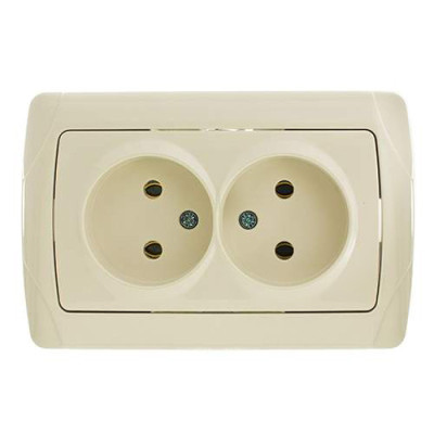 Розетка врізна подвійна Viko Кармен крем 90562055 87193