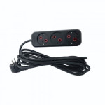 Подовжувач електро 3м 3гн з Вимик. 2х1 ПВС чорний 49-42-75 68783