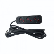 Подовжувач електро 3м 3гн з Вимик. 2х1 ПВС чорний 49-42-75 68783