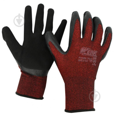 Перчатки роб бордо/чорні латекс  WERK WE2157 р10 179671