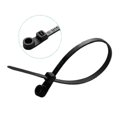 Хомут монтажний 4х150 HAISSER чор/біл нейлон (за 1шт, 100/уп) 391190