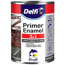 Грунт-емаль по іржі 3в1 темно-коричн. МАТ. Delfi 0,9кг. 3300121