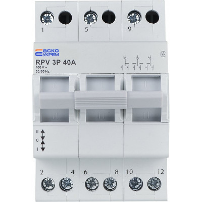 Перемикач ручний вводу (I-0-II) RPV 3P 40A АСКО 87762