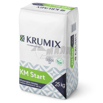 Штукатурка гіпсова KRUMIX KM START (*уп-25кг!*) старт, ізогіпс 19668