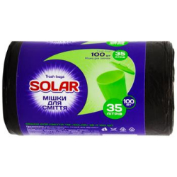 Пакети для сміття 35л\100шт Solar 30874