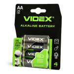 Батарейка Videx LR6 пальчик блістер АКЦІЯ(за 4шт) 69024