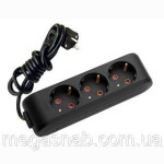 Подовжувач VIKO 3м 3 гнізда Турція з/з Чорний 83017