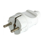 Вилка пряма біла FAR з/з 16A