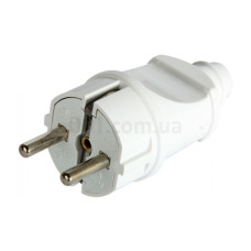 Вилка пряма біла FAR з/з 16A