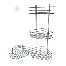 Поличка  в ванну хром кут 1-ярусна 20см 3-к. ПУ 20132 10766