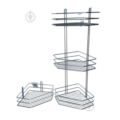 Поличка  в ванну хром кут 1-ярусна 20см 3-к. ПУ 20132 10766