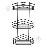 Поличка  в ванну Чорна 3-ярусна 25см  кут ПВ-25333 10758 Україна