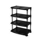 Поличка для взуття 4-ярусна R-пластік чорна 15130