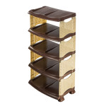 Поличка для взуття 5-ярусна Ротанг R-пл коричн/беж. 159219