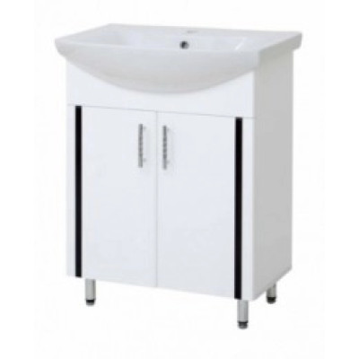 Раковина+тумба Лінеа/  Омега 65см. полі/чор 326520