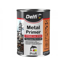 Грунт-емаль по іржі 3в1 сіра МАТ. Delfi 0,9кг. 33951