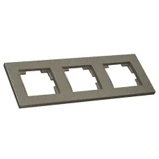 Рамка горизонтальна тримісна Mutlusan графіт 47-06-75