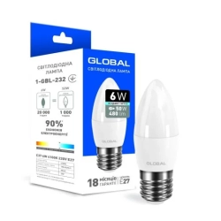 Лед-лампа 6w e27 4100k шар 1-gbl-242