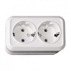 Розетка подвійна накладна з/з Luxel 2008