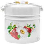 Відро-каструля емаль 12л Idilia біле з малюнком 152303 Україна