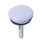 Заглушка для умивальника хром/біла з гайкою 23780