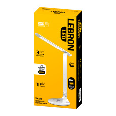 Лампа настільна Lebron Led 8W 4100K 3 рівня+нічник 15-13-10 85030