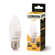 Лед-лампа Леброн 8W Е27 C-37 4100К свіча 11-13-58 85020