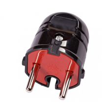 Вилка пряма Luxel 10А 1101 чорна без з\з