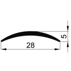 Поріг напівкруг ПАС1179 28х5 Дуб грізлі 0,9