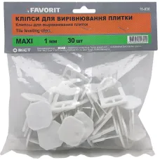 Кліпси для вирівнювання плитки Фаворіт 1,мм 30шт 11-030